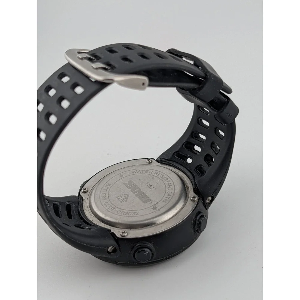 Skmei 1167 Men's Digital Watch‎ Black Resin Strap 50mm Case- New Battery